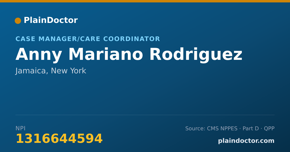 Shareable card for Anny Mariano Rodriguez - Case Manager/Care Coordinator, Jamaica, NY