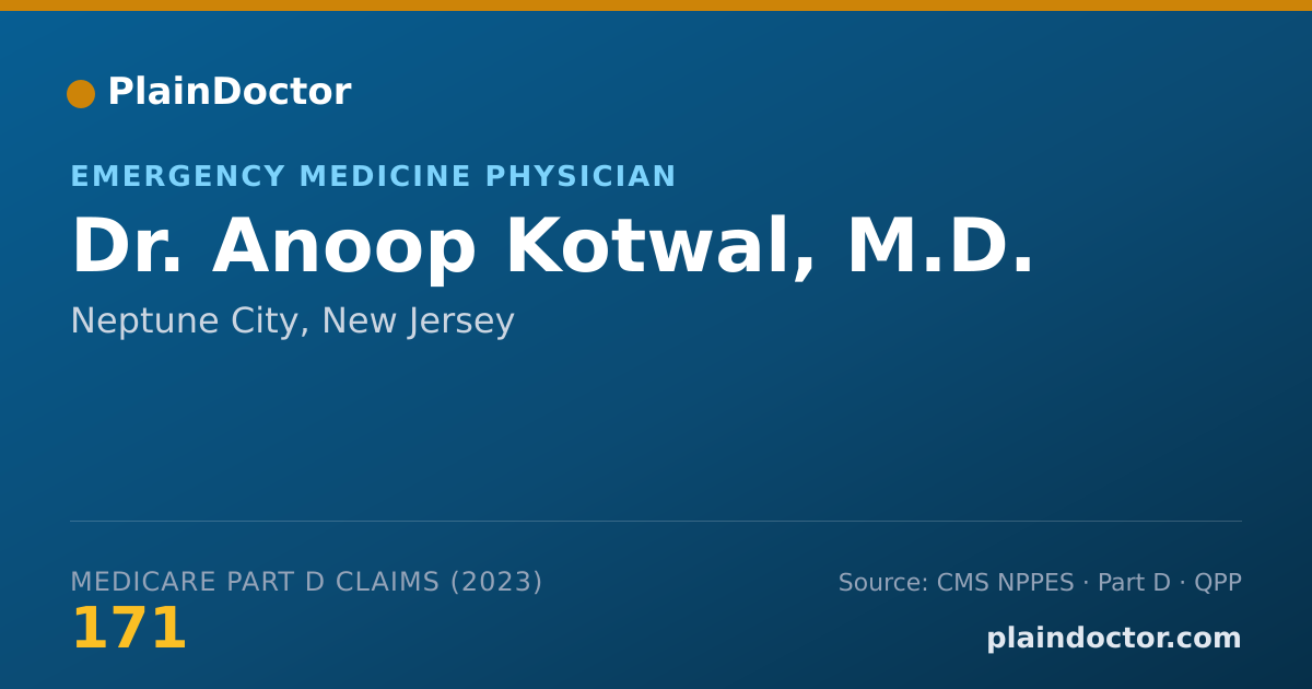 Shareable card for Anoop Kotwal, M.D. - Emergency Medicine Physician, Neptune City, NJ