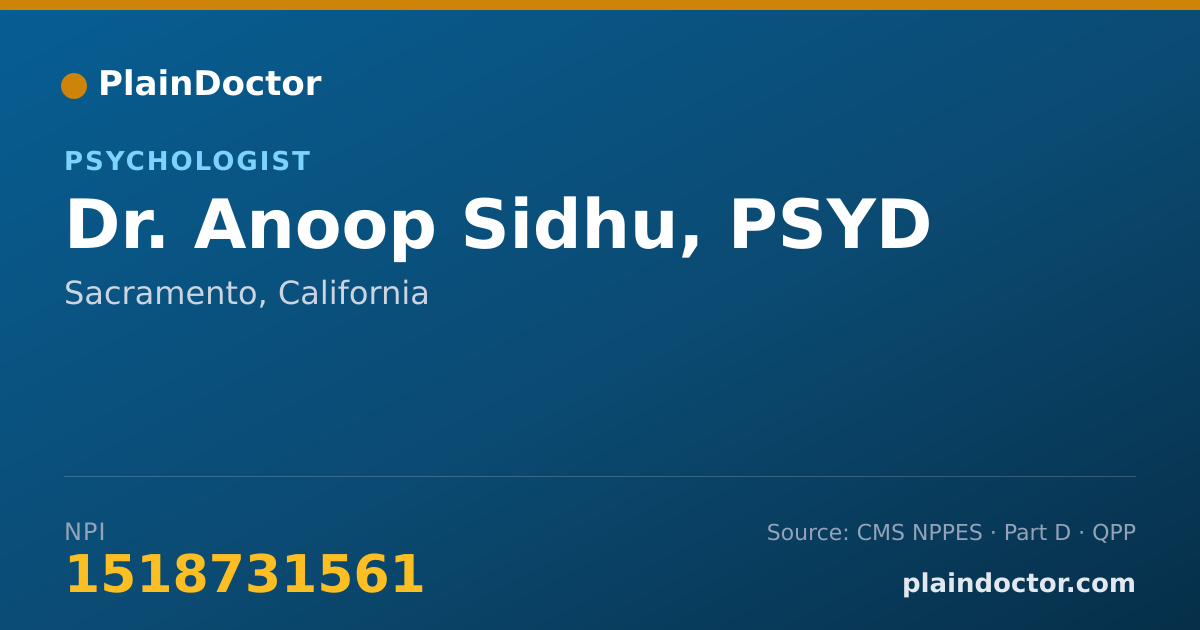 Shareable card for Anoop Sidhu, MA - Student in an Organized Health Care Education/Training Program, Sacramento, CA