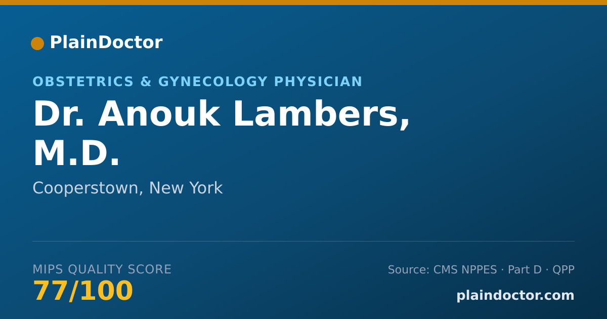 Shareable card for Anouk Lambers, M.D. - Obstetrics & Gynecology Physician, Cooperstown, NY