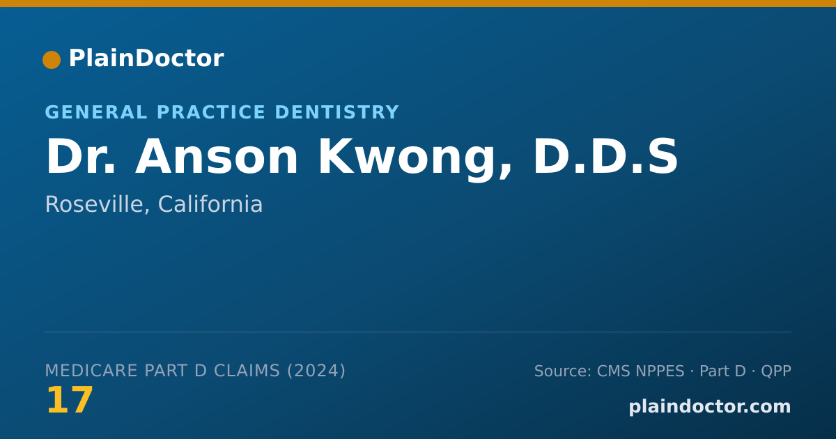 Shareable card for Anson Kwong, D.D.S - General Practice Dentistry, Roseville, CA