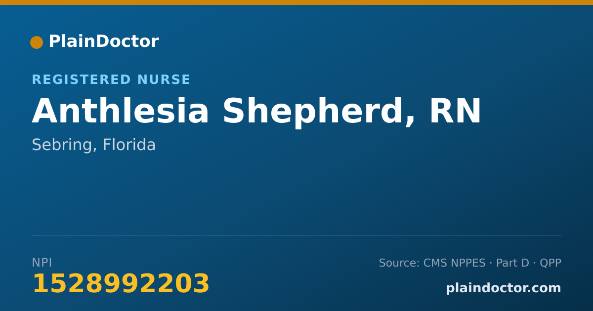 Shareable card for Anthlesia Shepherd, RN - Registered Nurse, Sebring, FL