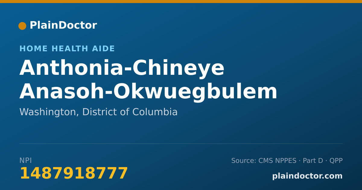 Shareable card for Anthonia-Chineye Anasoh-Okwuegbulem - Home Health Aide, Washington, DC