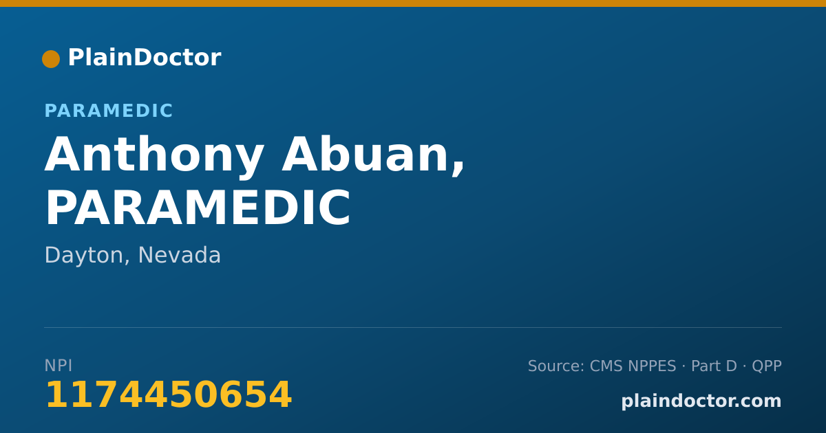 Shareable card for Anthony Abuan, PARAMEDIC - Paramedic, Dayton, NV