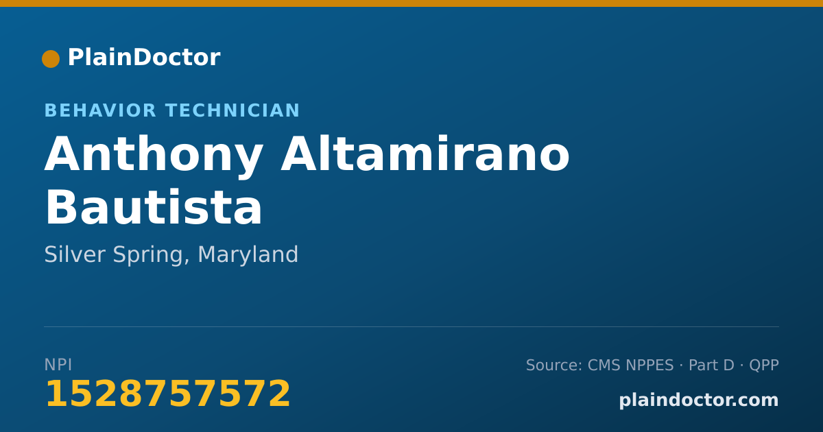 Shareable card for Anthony Altamirano Bautista - Behavior Technician, Silver Spring, MD