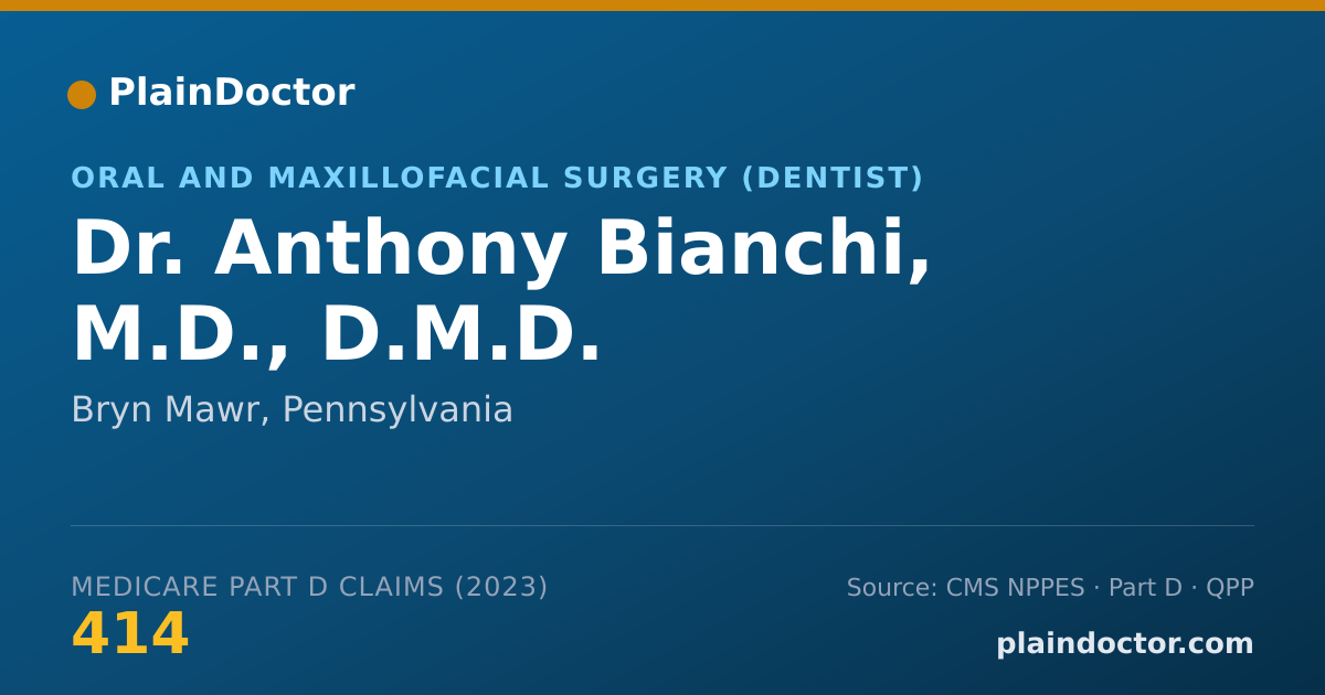 Shareable card for Anthony Bianchi, M.D., D.M.D. - Oral and Maxillofacial Surgery (Dentist), Bryn Mawr, PA