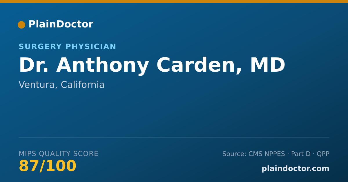 Shareable card for Anthony Carden, MD - Surgery Physician, Ventura, CA