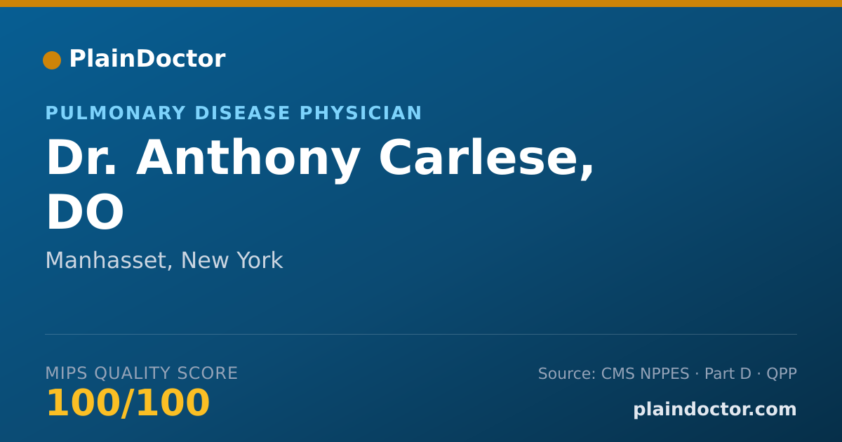 Shareable card for Anthony Carlese, DO - Pulmonary Disease Physician, Manhasset, NY