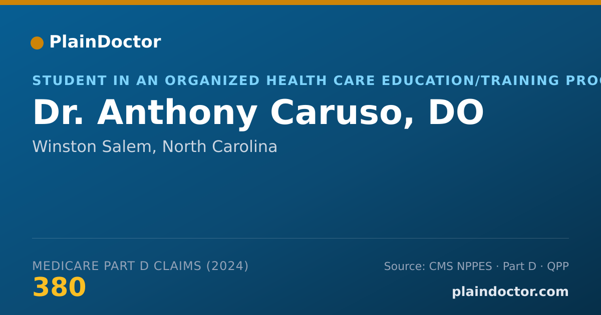 Shareable card for Anthony Caruso, DO - Student in an Organized Health Care Education/Training Program, Winston Salem, NC