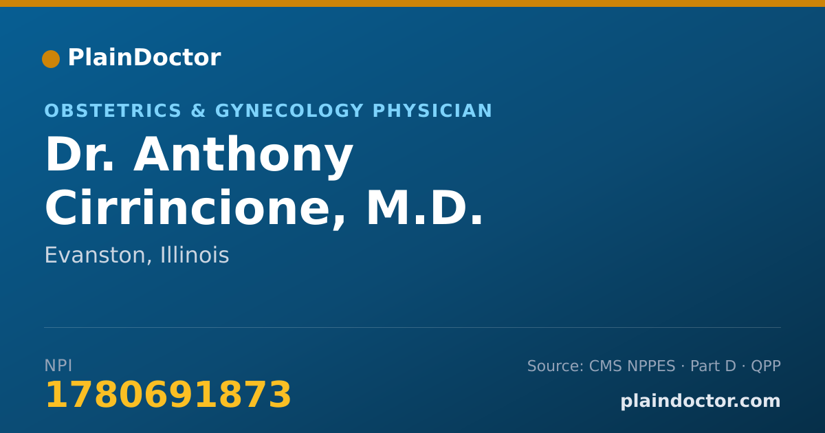 Shareable card for Anthony Cirrincione, M.D. - Obstetrics & Gynecology Physician, Evanston, IL