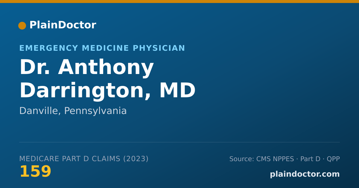 Shareable card for Anthony Darrington, MD - Emergency Medicine Physician, Danville, PA