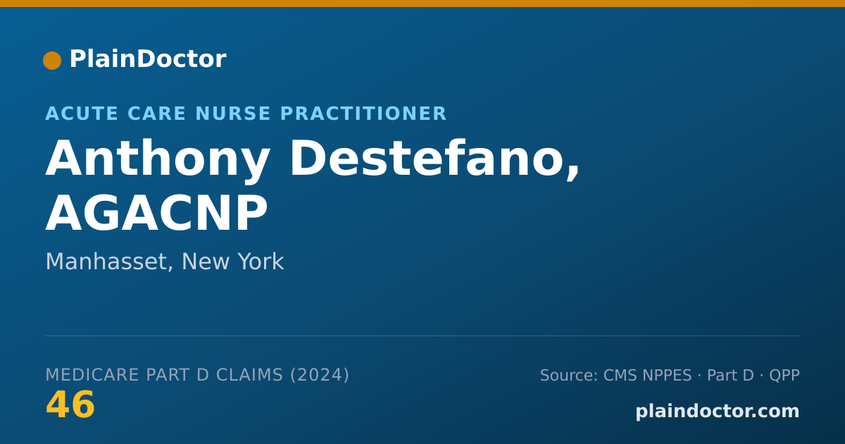 Shareable card for Anthony Destefano, AGACNP - Acute Care Nurse Practitioner, Manhasset, NY