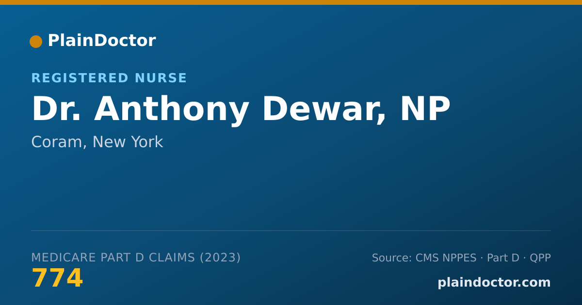 Shareable card for Anthony Dewar, NP - Registered Nurse, Coram, NY