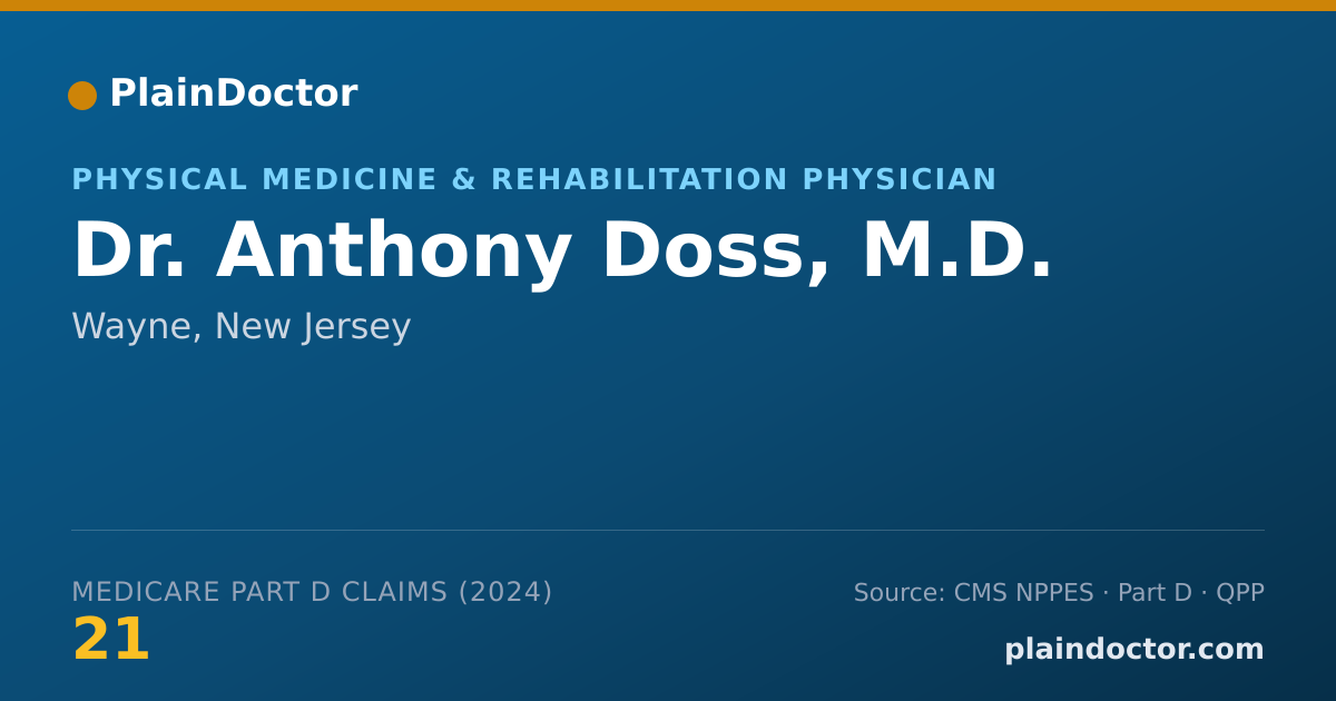 Shareable card for Anthony Doss, M.D. - Physical Medicine & Rehabilitation Physician, Wayne, NJ