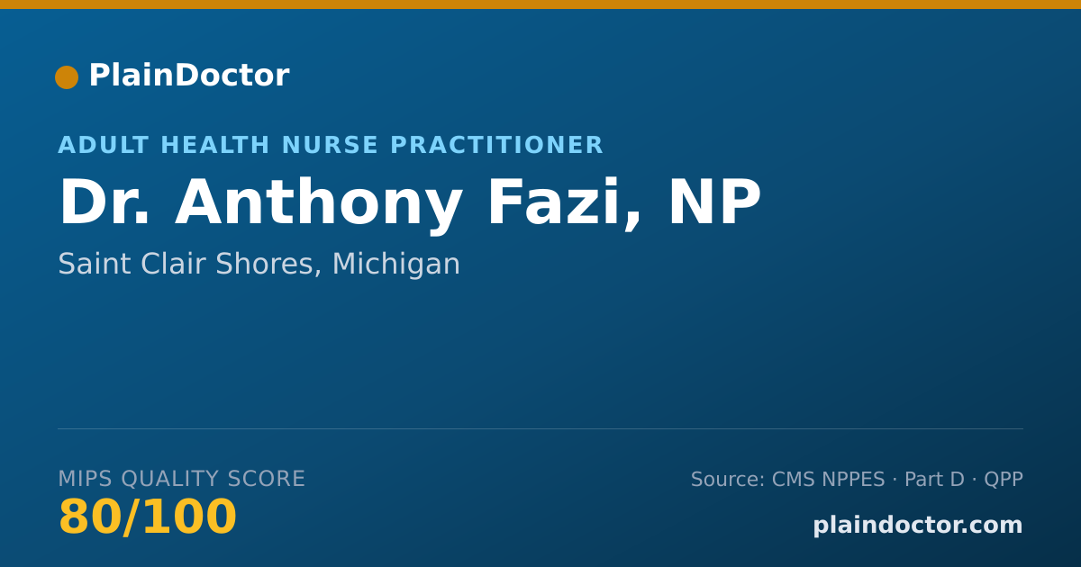Shareable card for Anthony Fazi, NP - Adult Health Nurse Practitioner, Saint Clair Shores, MI