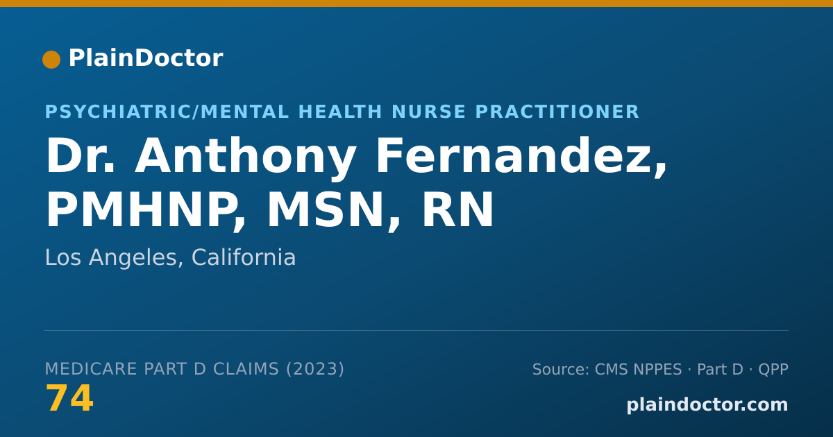 Shareable card for Anthony Fernandez, PMHNP, MSN, RN - Psychiatric/Mental Health Nurse Practitioner, Los Angeles, CA