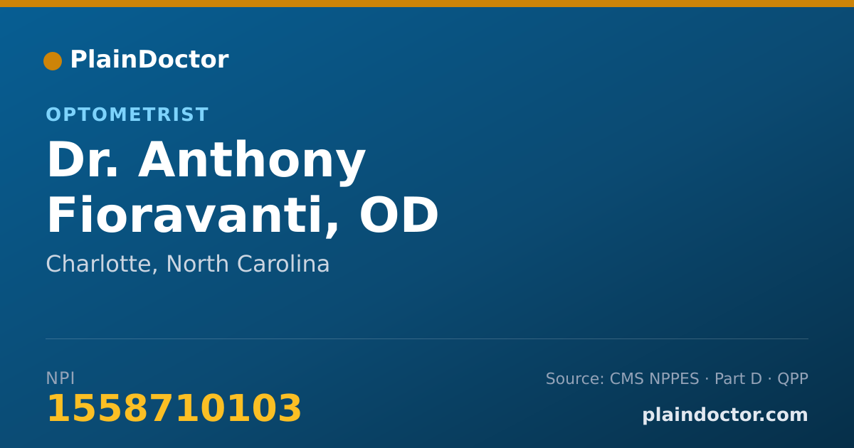 Shareable card for Anthony Fioravanti, OD - Optometrist, Charlotte, NC