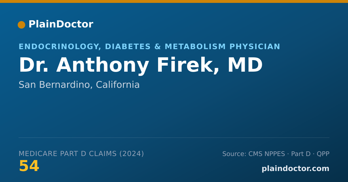 Shareable card for Anthony Firek, MD - Endocrinology, Diabetes & Metabolism Physician, San Bernardino, CA