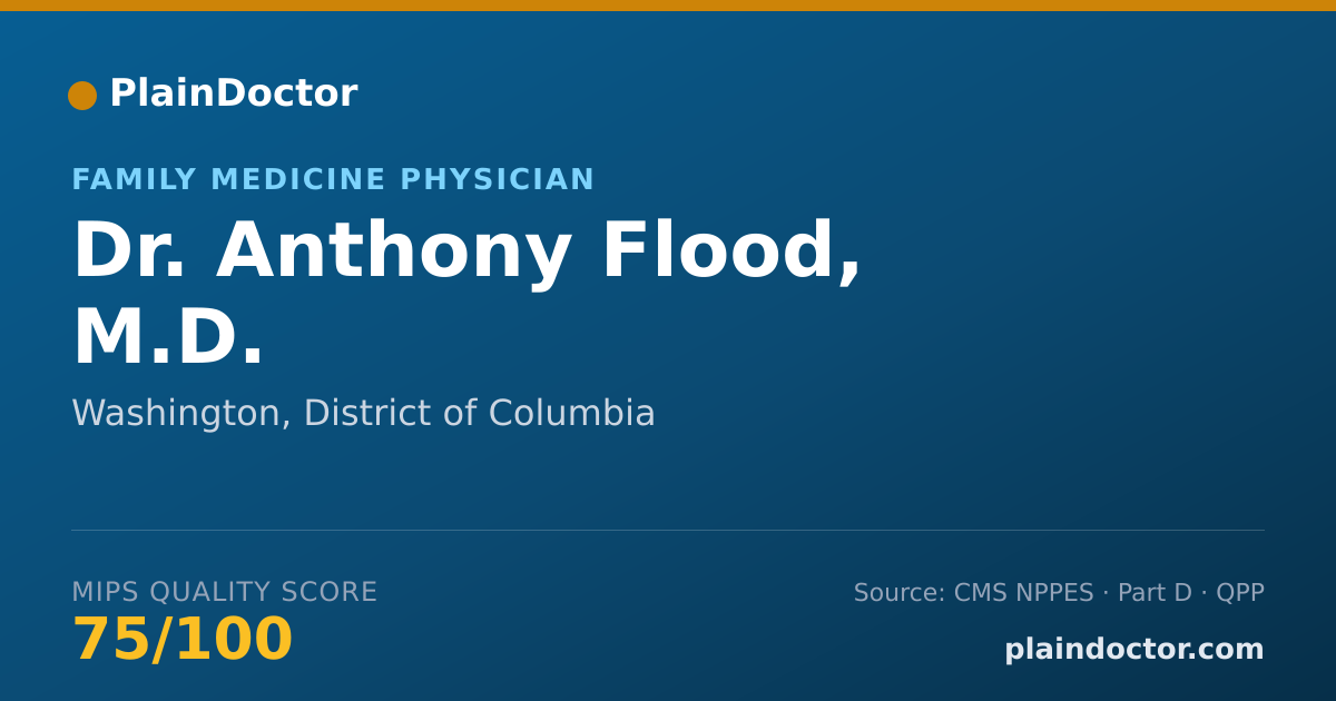 Shareable card for Anthony Flood, M.D. - Family Medicine Physician, Washington, DC