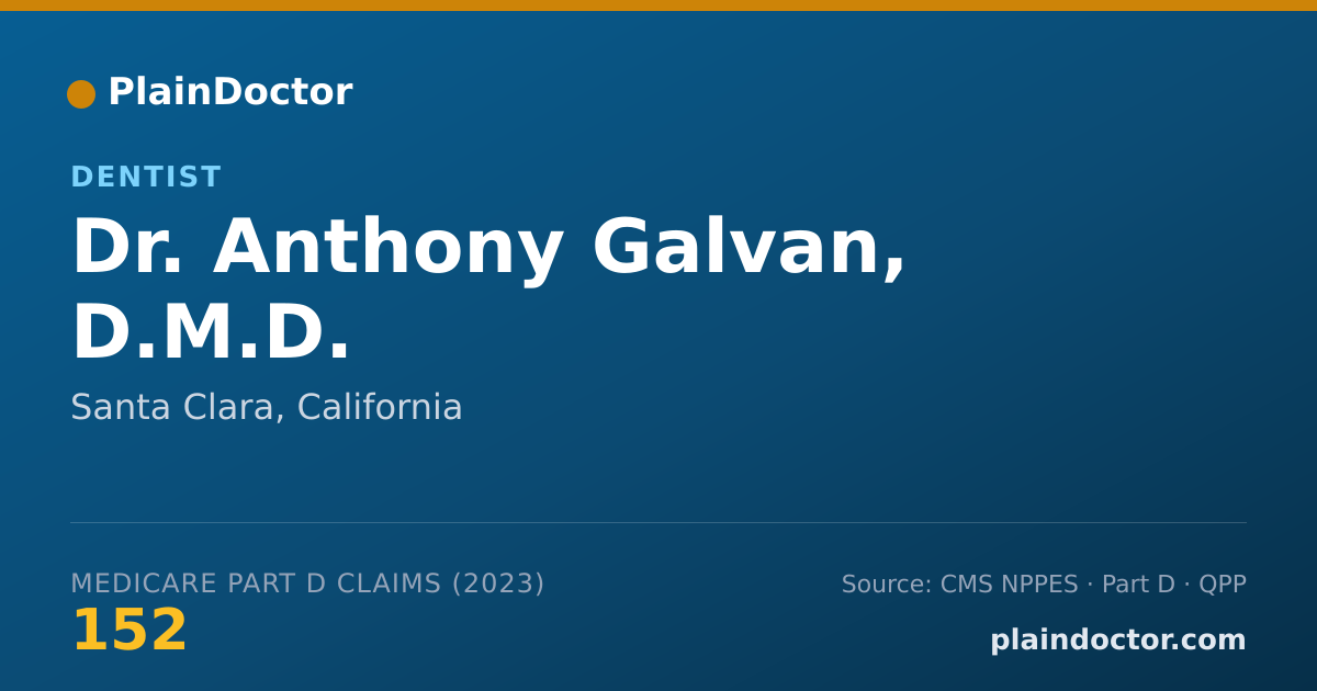 Shareable card for Anthony Galvan, D.M.D. - Dentist, Santa Clara, CA