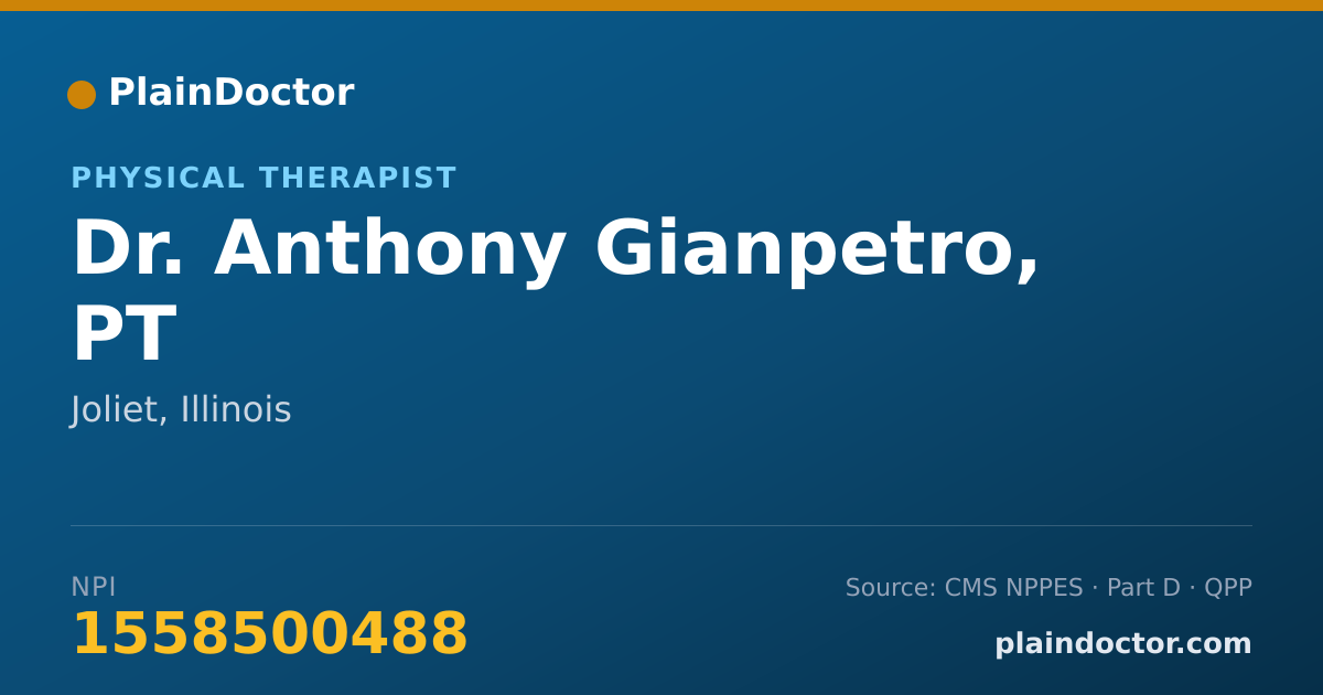 Shareable card for Anthony Gianpetro, PT - Physical Therapist, Joliet, IL