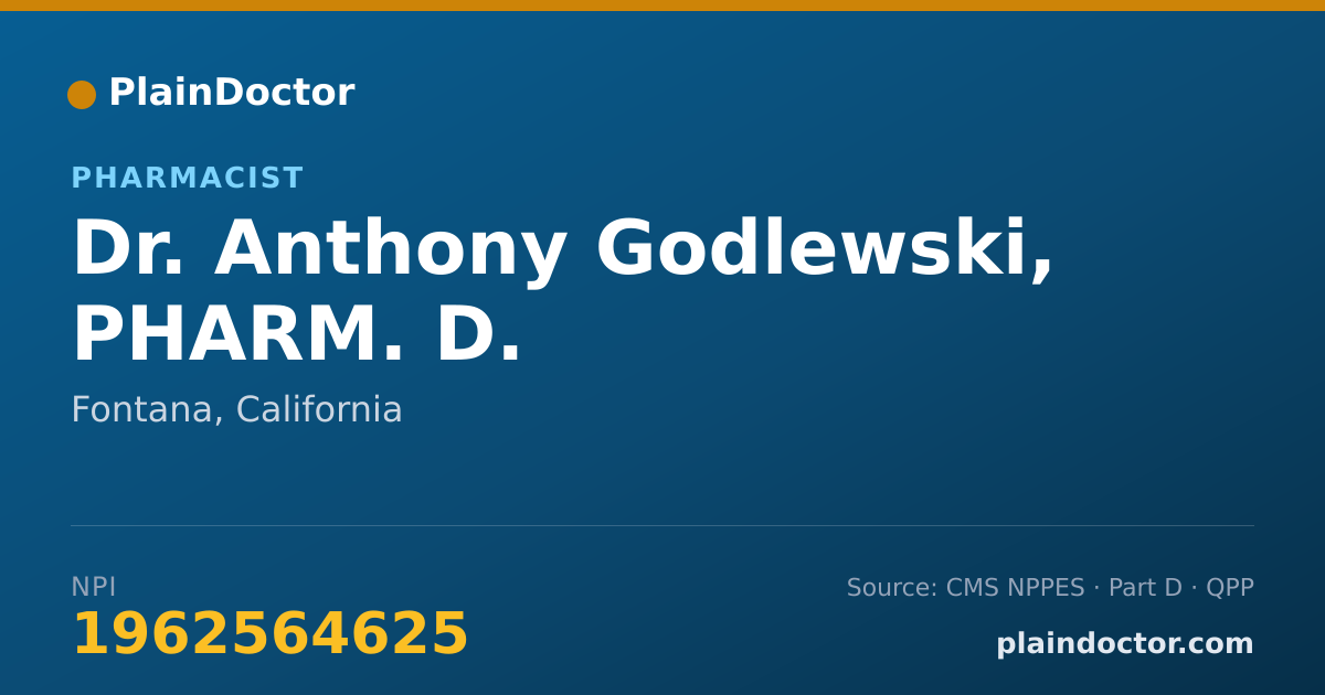 Shareable card for Anthony Godlewski, PHARM. D. - Pharmacist, Fontana, CA