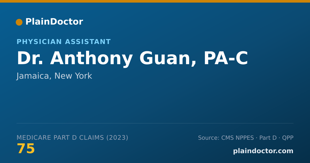 Shareable card for Anthony Guan, PA-C - Physician Assistant, Jamaica, NY