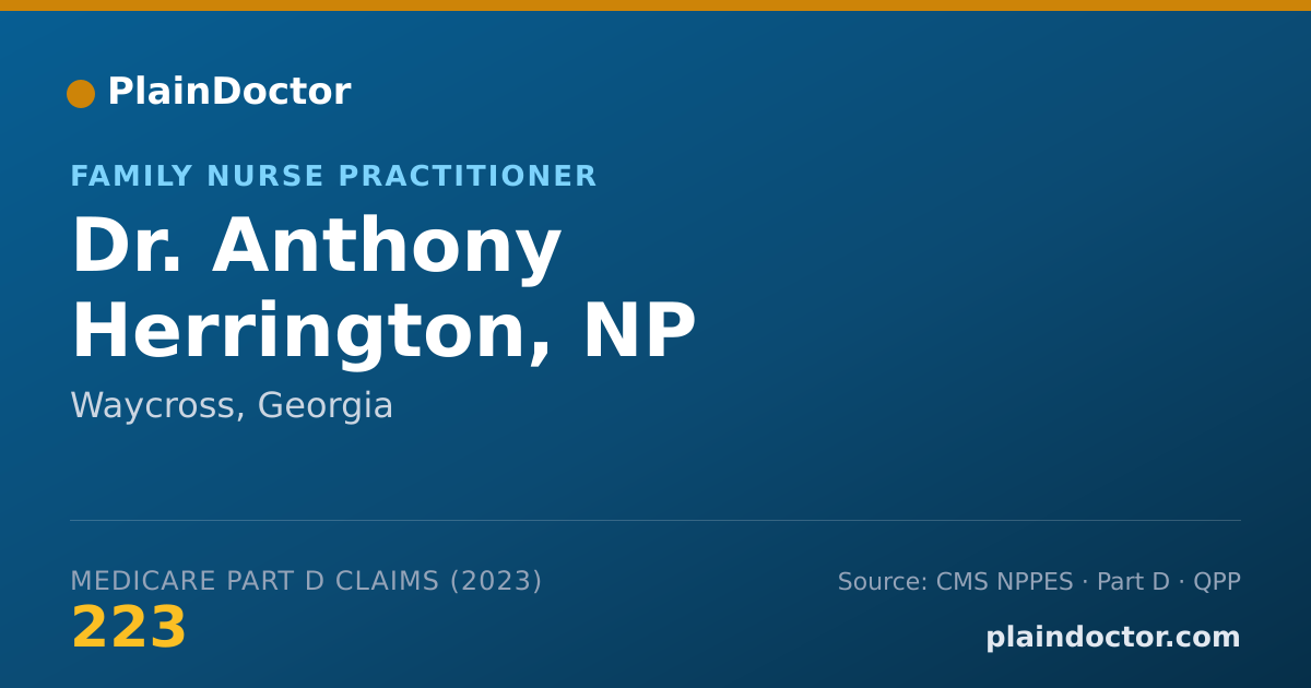 Shareable card for Anthony Herrington, NP - Family Nurse Practitioner, Waycross, GA