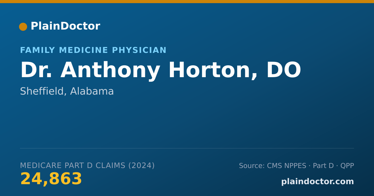 Shareable card for Anthony Horton, DO - Family Medicine Physician, Sheffield, AL