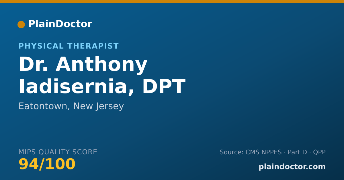 Shareable card for Anthony Iadisernia, DPT - Physical Therapist, Eatontown, NJ