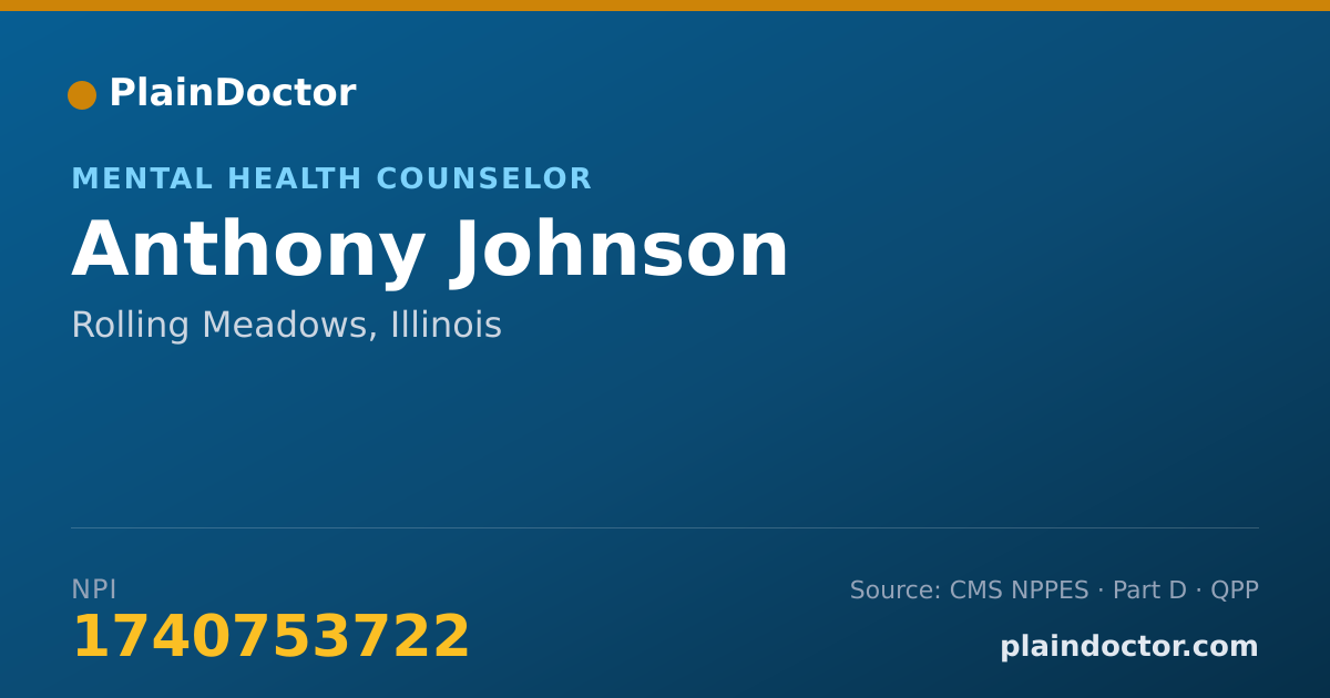 Shareable card for Anthony Johnson - Mental Health Counselor, Rolling Meadows, IL