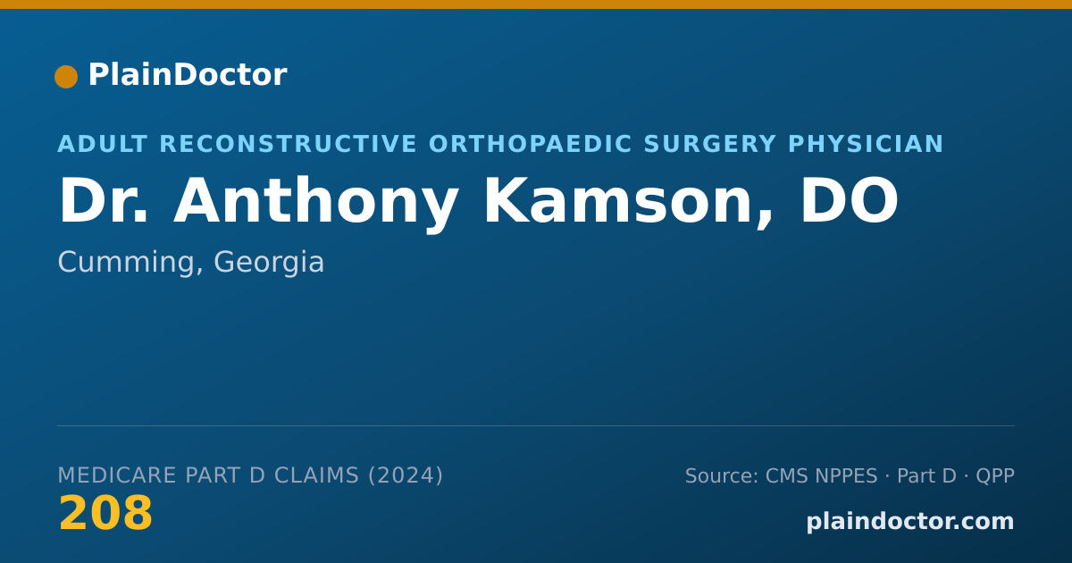 Shareable card for Anthony Kamson, DO - Adult Reconstructive Orthopaedic Surgery Physician, Cumming, GA