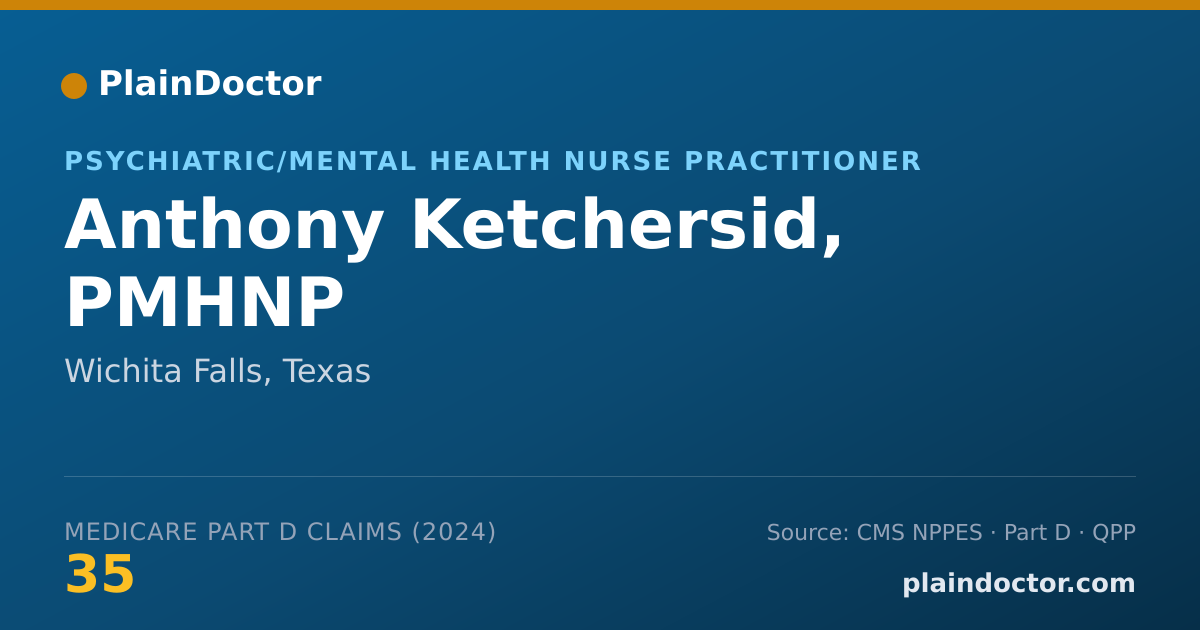 Shareable card for Anthony Ketchersid, PMHNP - Psychiatric/Mental Health Nurse Practitioner, Wichita Falls, TX