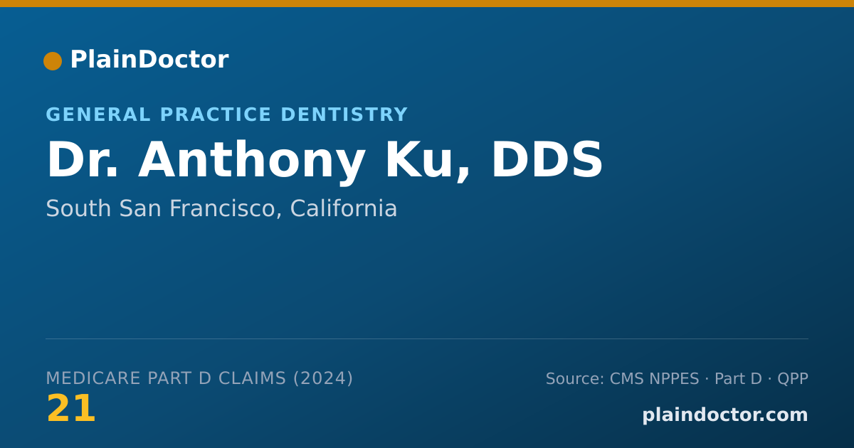Shareable card for Anthony Ku, DDS - General Practice Dentistry, South San Francisco, CA
