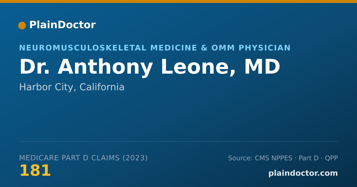 Shareable card for Anthony Leone, MD - Neuromusculoskeletal Medicine & OMM Physician, Harbor City, CA