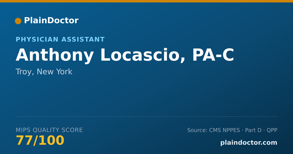 Shareable card for Anthony Locascio, PA-C - Physician Assistant, Troy, NY