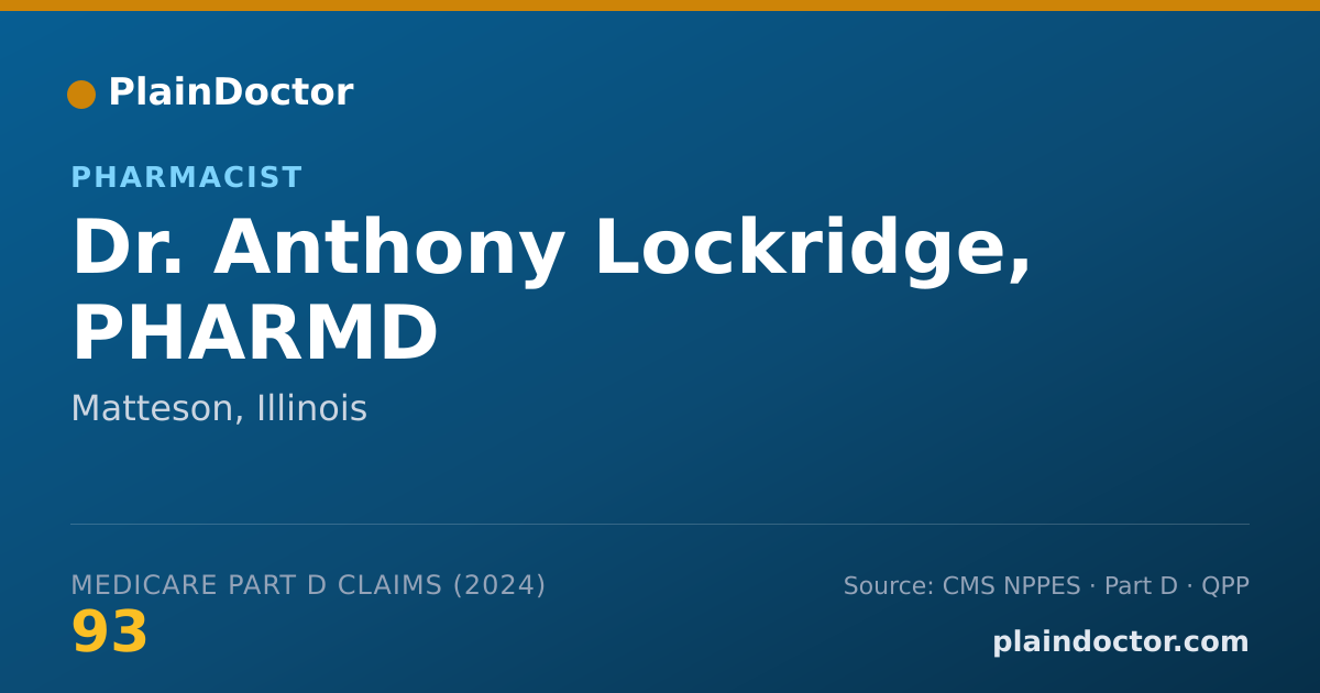 Shareable card for Anthony Lockridge, PHARMD - Pharmacist, Matteson, IL