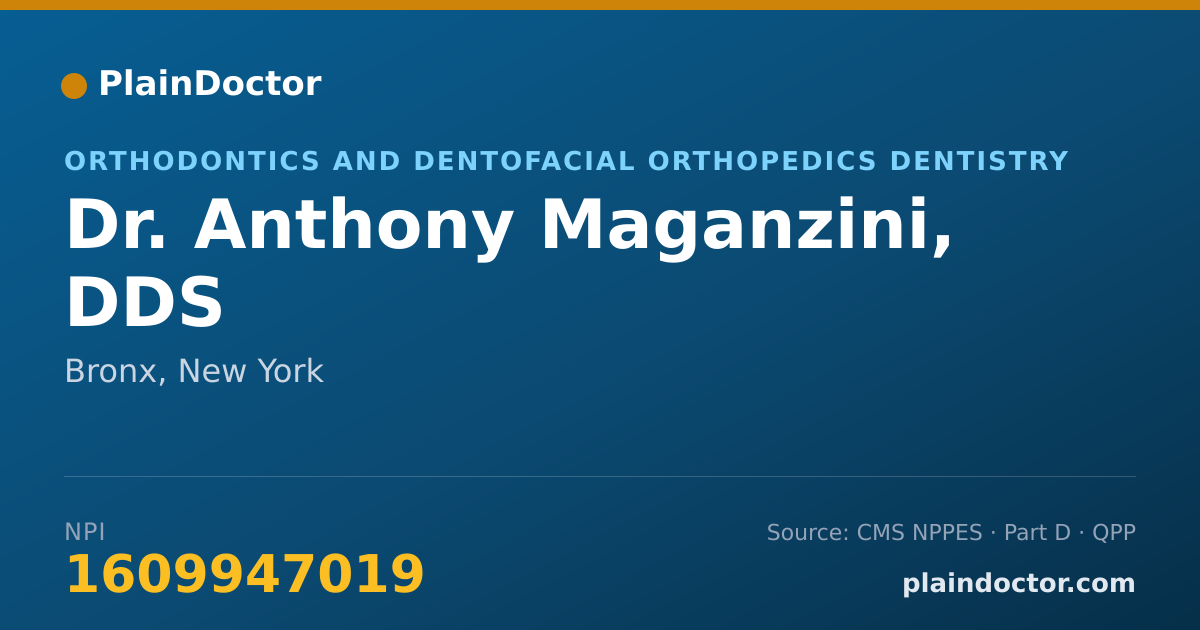 Shareable card for Anthony Maganzini, DDS - Orthodontics and Dentofacial Orthopedics Dentistry, Bronx, NY