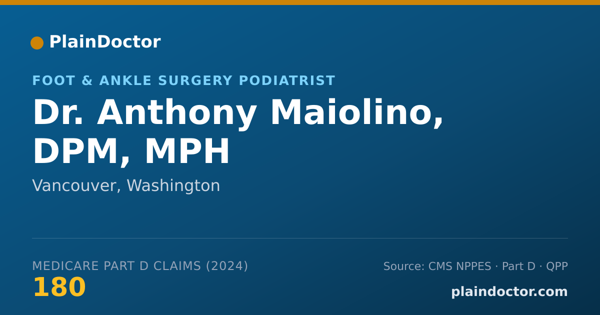 Shareable card for Anthony Maiolino, DPM, MPH - Foot & Ankle Surgery Podiatrist, Vancouver, WA