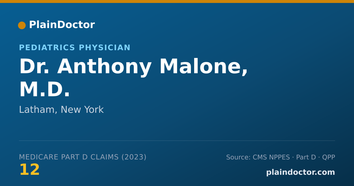 Shareable card for Anthony Malone, M.D. - Pediatrics Physician, Latham, NY