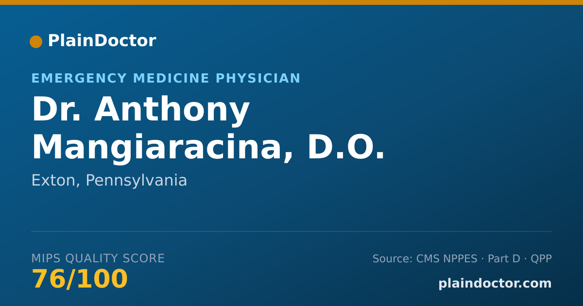 Shareable card for Anthony Mangiaracina, D.O. - Emergency Medicine Physician, Exton, PA