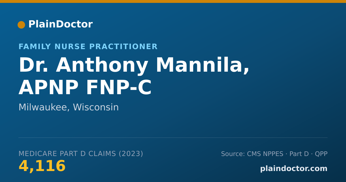Shareable card for Anthony Mannila, APNP FNP-C - Family Nurse Practitioner, Milwaukee, WI
