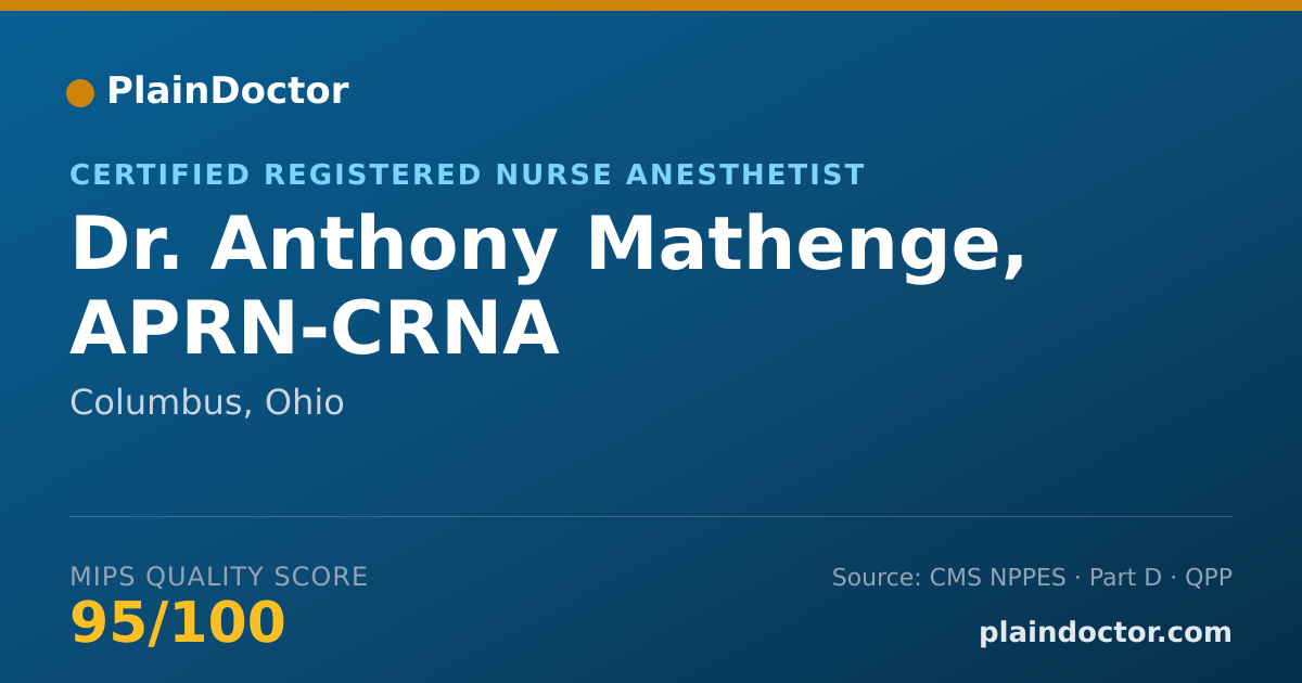 Shareable card for Anthony Mathenge, APRN-CRNA - Certified Registered Nurse Anesthetist, Columbus, OH
