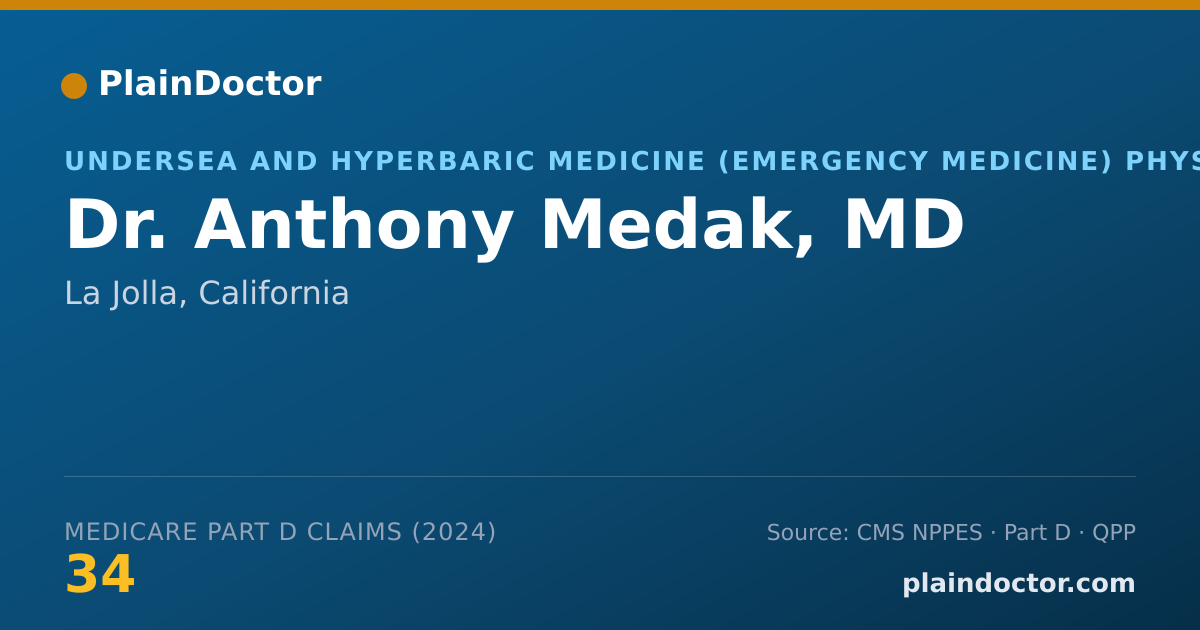 Shareable card for Anthony Medak, MD - Undersea and Hyperbaric Medicine (Emergency Medicine) Physician, La Jolla, CA