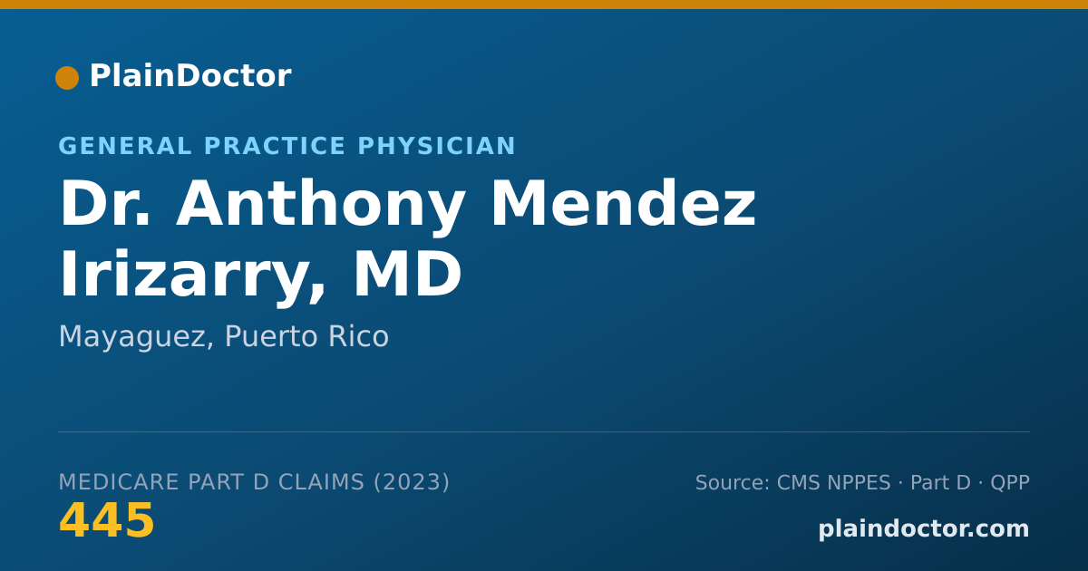 Shareable card for Anthony Mendez Irizarry, MD - General Practice Physician, Mayaguez, PR