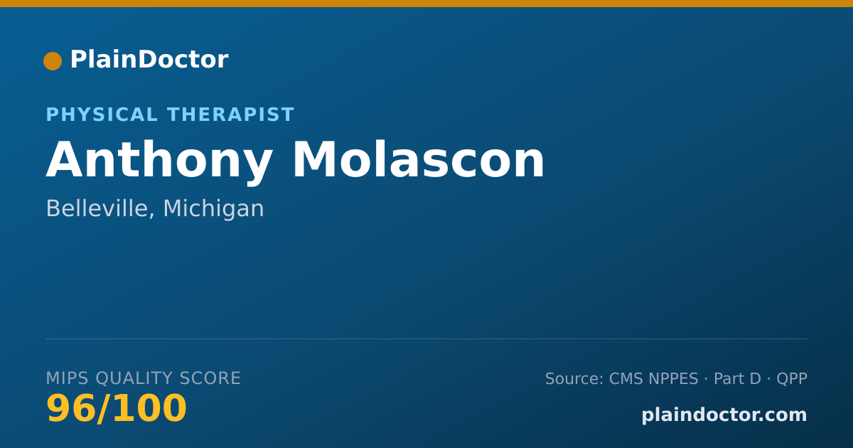 Shareable card for Anthony Molascon - Physical Therapist, Belleville, MI