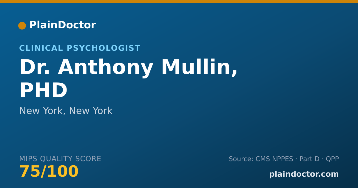 Shareable card for Anthony Mullin, PHD - Clinical Psychologist, New York, NY
