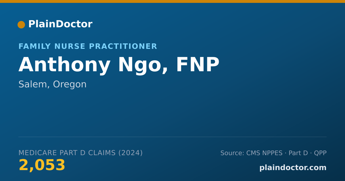 Shareable card for Anthony Ngo, FNP - Family Nurse Practitioner, Salem, OR