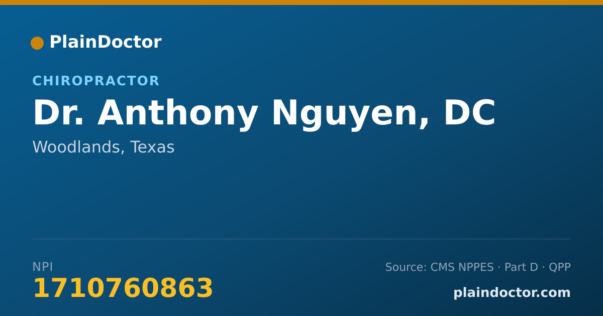 Shareable card for Anthony Nguyen, DC - Chiropractor, Woodlands, TX