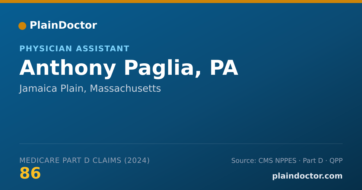 Shareable card for Anthony Paglia, PA - Physician Assistant, Jamaica Plain, MA